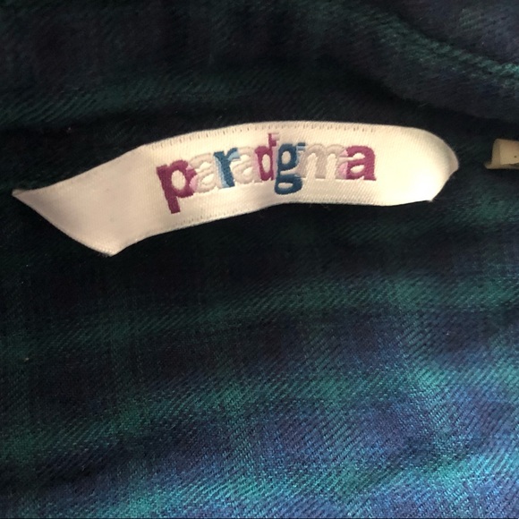 Paradigma Blue and Green Flannel Shirt - Picture 2 of 5